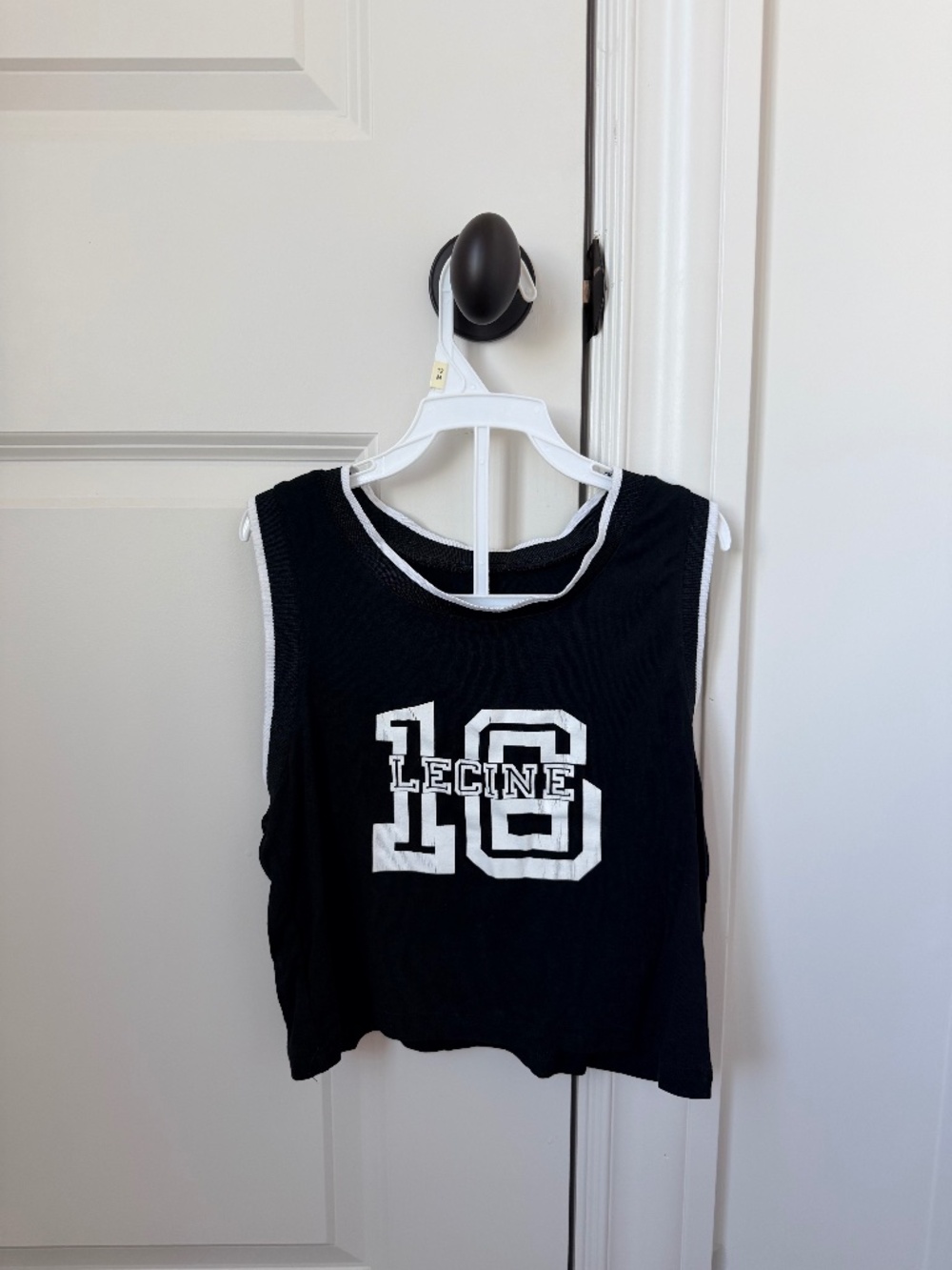 Black & White Lecine 16 Cropped Jersey Tank Top